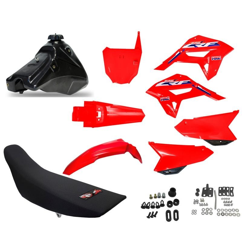 KIT COMBO MOD F21 CRF230F ROJO CON ERRAJES
