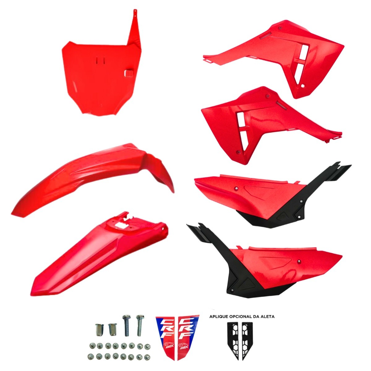 KIT ENCARENADO CRF250F F25 ROJO SOLIDO CON NUMBER PLATE